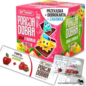 PORCJA DOBRA przekąski dla dzieci KOSTKA + ZABAWKA zestaw MIX SMAKÓW 6szt