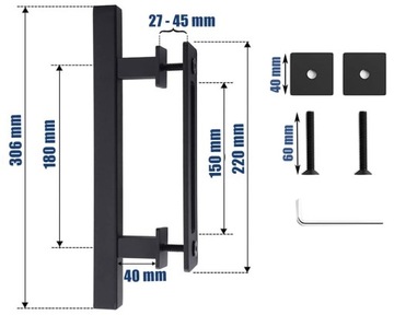 РУЧКА РУЧКА ДЛЯ РАЗДВИЖНОЙ ДВЕРИ РУЧКА LOFT RETRO BLACK DOUBLE комплект
