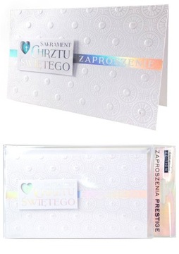ZAPROSZENIA CHRZEST + KOPERTA 5SZT.