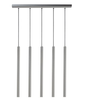 SIGMA Nowoczesna lampa LED Sopel 5 prosty srebrny LED