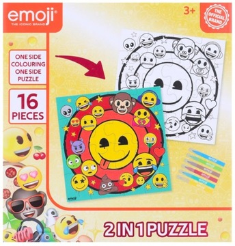 EMOJI PUZZLE DWUSTRONNE FLAMASTRY KOLOROWANIE
