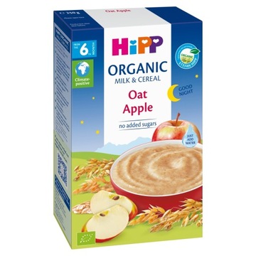 Kaszka mleczno-zbożowa HiPP BIO owsianka z jabłkami od 6.m-ca 250 g