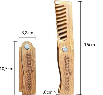 Складная деревянная расческа BEARD BROSS + футляр
