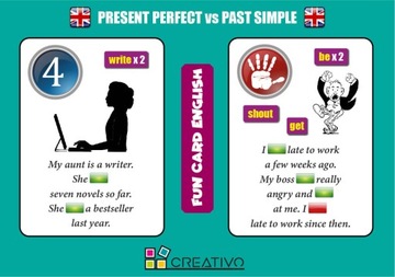 ВЕСЕЛАЯ КАРТОЧКА НА АНГЛИЙСКОМ ЯЗЫКЕ Настоящее совершенное и прошедшее простое время