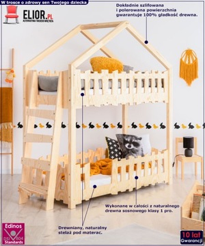 ДЕТСКАЯ ЯРУСНАЯ КРОВАТЬ, ДЕРЕВЯННЫЙ ДОМ + КАРКАСЫ