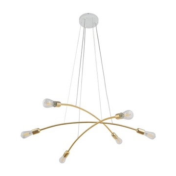 Lampa wisząca HELIX 6 złote łuki do sypialni