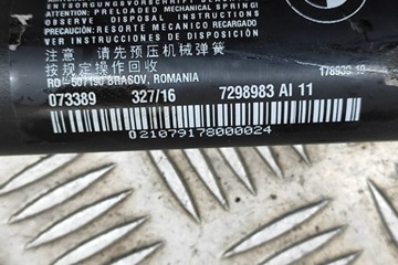 BMW 3 F34 LEVÝ STRANA KRYT KUFRU VZPĚRA/TLAKOVAČ PLYNOVÝ 7298983 2016 23783311