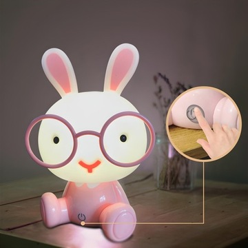 НАСТОЛЬНАЯ ЛАМПА Ночник ДЛЯ ДЕТЕЙ Светодиодная детская лампа в виде кролика 3 РЕЖИМА Света