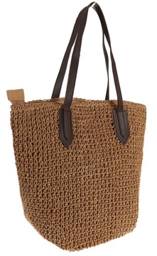 Elegancka Torebka Damska listonoszka koszyk słomiany kuferek 2024019 Brown