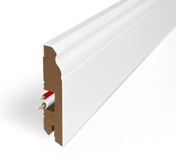 10 LISTWA PRZYPODŁOGOWA MDF RETRO dł. 100cm biała