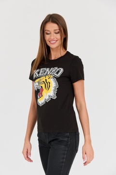 KENZO Czarny t-shirt Tiger Varsity crewneck L