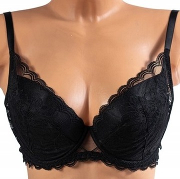 Biustonosz KINGA ALICE I push-up czarny 75C