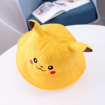 Kapelusz żółty PIKACHU BUCKET 55-58 CZAPKA LATO