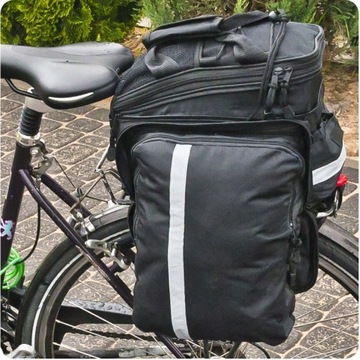 СУМКА БАГАЖНИК, С 3 ОТДЕЛЕНИЯМИ, ВМЕСТИТЕЛЬНАЯ ВЕЛОСИПЕДНАЯ СУМКА, РЕМЕНЬ, ЧЕХОЛ