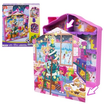 POLLY POCKET KALENDARZ ADWENTOWY 25 NIESPODZIANEK + 2 MIKRO LALKI + DOMEK