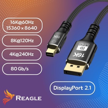 КАБЕЛЬ MINI DisplayPort Ultra — DP 2.1 16K 8K 4K @ 240 Гц THUNDERBOLT 3M