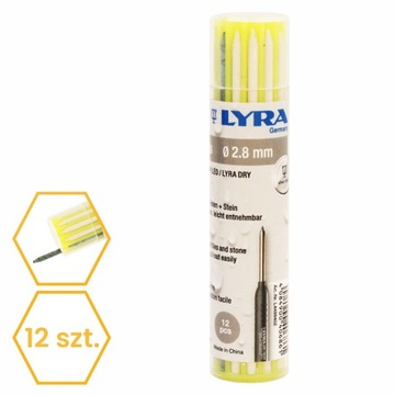 Графитовые стержни для механического карандаша Lyra, толщина HB, 0,7 мм, 12 шт.