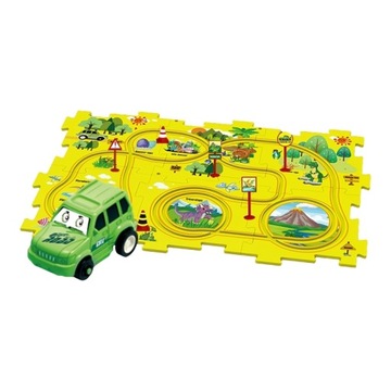 PUZZLE DLA DZIECI INTERAKTYWNE TOR KOLEJOWY Z PUZZLI TORY LOGICZNE DINOZAUR