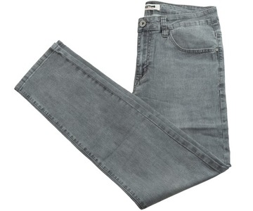 Spodnie jeansy szare ELASTYCZNE DŻINSY PROSTE W48