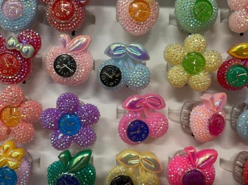 Светодиодные кольца для девочек, 24 шт.