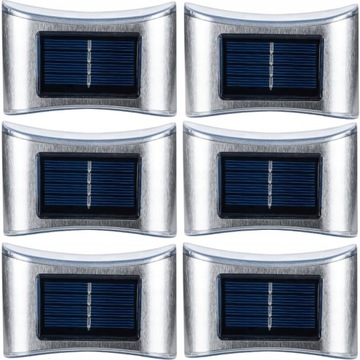 6x OŚWIETLENIE SOLARNE LAMPKI LED KINKIET ZEWNĘTRZNY + CZUJKA ZMIERZCHU