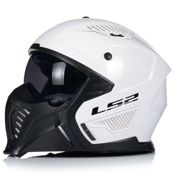 МОТОЦИКЛЬНЫЙ ШЛЕМ 4в1 LS2 OF606 БЕЛЫЙ СЪЕМНЫЙ ВЗОР + 2x СТЕКЛА