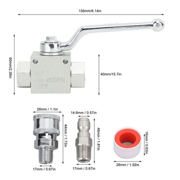 Комплект шаровых кранов для мойки высокого давления, быстроразъемные соединения из стали WP