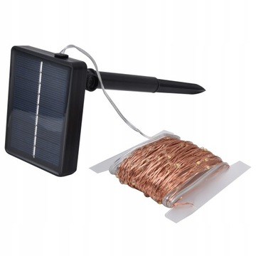 Solar Light String Outdoor LED Solar Miedziany