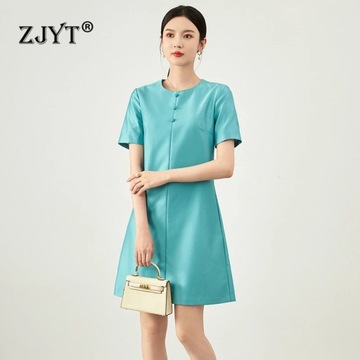ZJYT Elegant Simple Brief Summer Dresses for Women