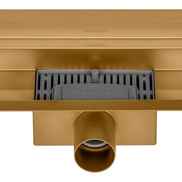 Настенный линейный трап 80 см, матовое золото