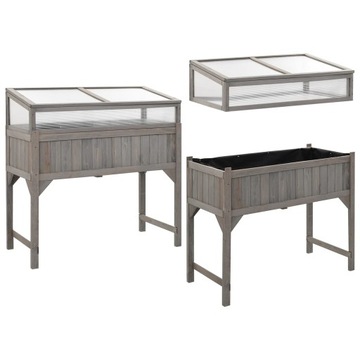 vidaXL Inspekt na podwyższeniu, 110x54x120 cm, lite drewno jodłowe