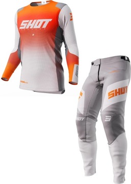 STRÓJ KOMPLET CROSS ENDURO ATV SHOT AEROLITE ULTIMA POMARAŃCZOWY rozm. XL