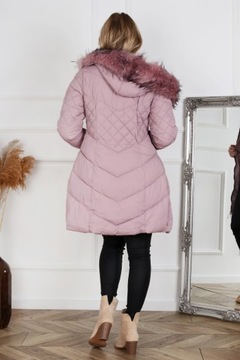 KURTKA DAMSKA PARKA PŁASZCZ PIKOWANA ZIMA Z KAPTUREM CIEPŁA 42 XL 2099