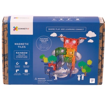 Connetix: klocki magnetyczne edukacyjne kulodrom 66 el.