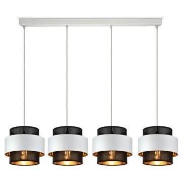 Lampa Wisząca Żyrandol GLAMOUR Biała Czarna Złota