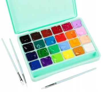 НАБОР ГУАШЕВЫХ КРАСОК ГУАШЬ ДЛЯ РАСКРАСКИ + КИСТИ