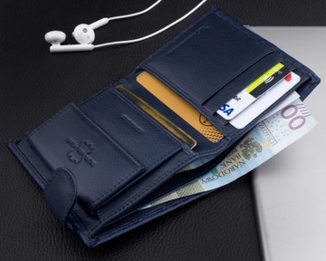 KOCHMANSKI mały cienki skórzany portfel męski RFID