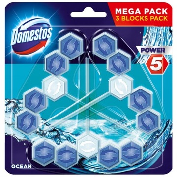 Domestos Trio Power 5 Kostka Toaletowa 3x55g Ocean