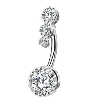 kolczyk piercing pępka stal chirurgiczna srebrny