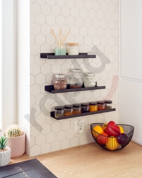Полка металлическая Rapla 45 x 9,5 см черная
