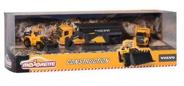 Zestaw Majorette Volvo Construction 4 pojazdy budowlane koparka spychacz