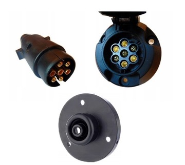 Gniazdo + wtyczka + podkł. 12V - 7 PIN złącze elek