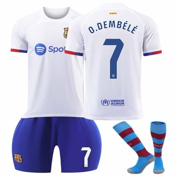Komplet koszulek piłkarskich Barcelona away Nr 7 O.DEMBÉLÉ