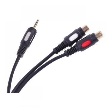 Adapter kabel - 1x Jack 3,5mm wtyk- 2x RCA gniazdo