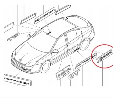 LOGO ZNAK 4 CONTROL RENAULT LAGUNA 990882613R