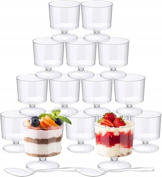 KIELISZKI PUCHARKI OKRĄGŁE DESER DEGUSTACJA 200ml