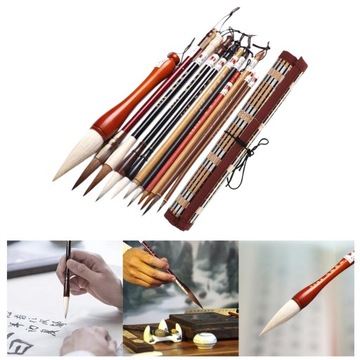 Набор кистей для китайской каллиграфии Цветные чернила для рисования Художественное письмо 11 шт.