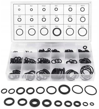 Oringi uszczelki kasetka różne wielkości 225 szt.