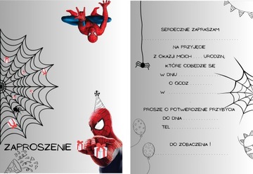 ПРИГЛАШЕНИЕ НА ДЕНЬ РОЖДЕНИЯ ЧЕЛОВЕКА-ПАУКА 20x15 см