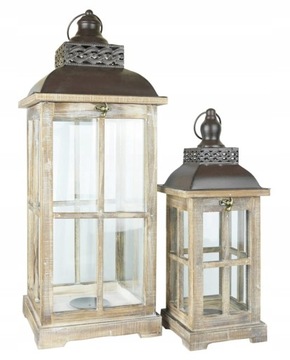 2 фонаря XXL Набор фонарей из беленого дерева, 60 см.